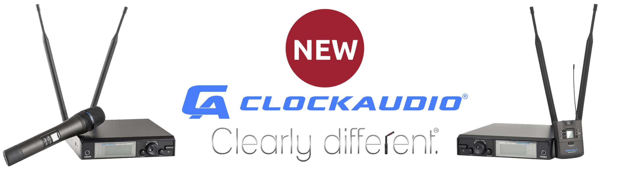 CW 8000 en CW 8001, nieuwe draadloze microfoons van Clockaudio banner